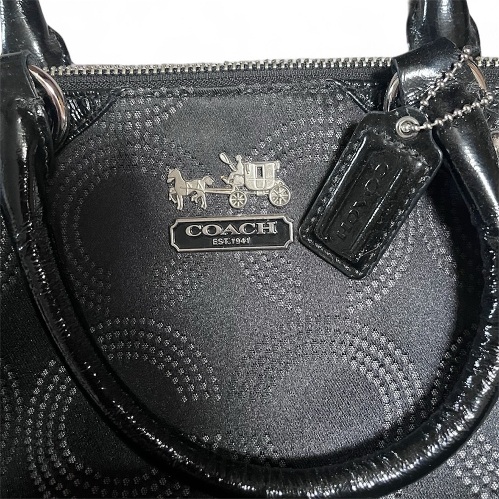 Coach Madison Sophia Dotted Op Art Satchel Bag - Picture 6 of 9